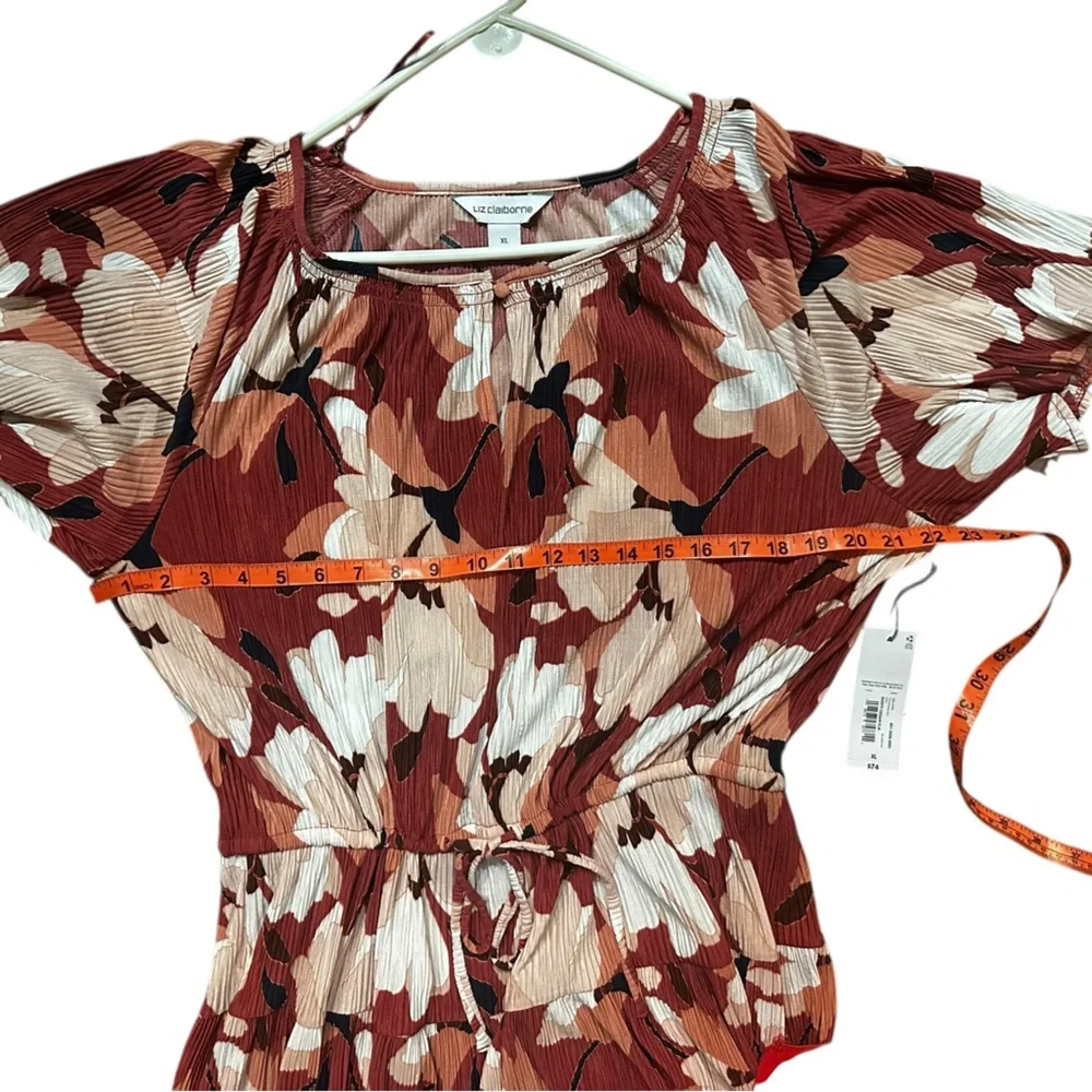 Liz Claiborne Crepe Floral Maxi Dress size XL NEW - Picture 7 of 8